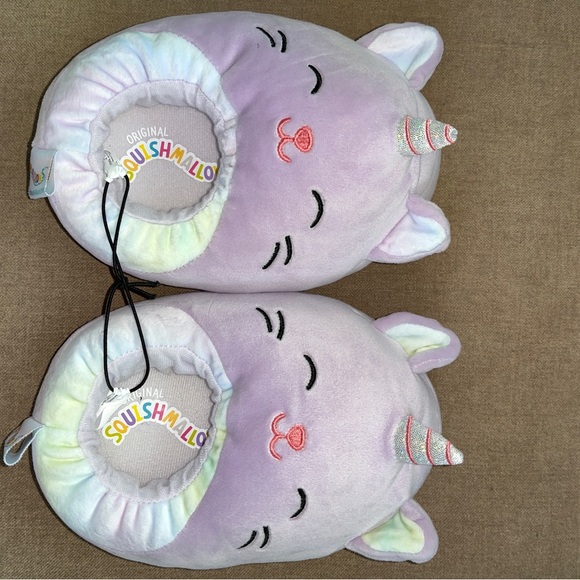Squishmallow Caticorn (cat-unicorn) plush slippers 13/1 - Picture 3 of 4